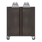 AOBABO Armoire de rangement à dossiers en acier verrouillable avec étagères réglables et roulettes pour l'organisation à la maison, à l'école, au bureau et dans le garage, Noir