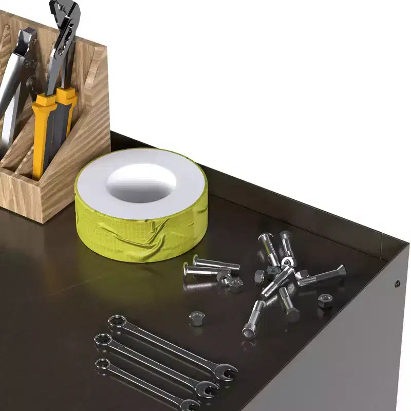 AOBABO Armoire de rangement à dossiers en acier verrouillable avec étagères réglables et roulettes pour l'organisation à la maison, à l'école, au bureau et dans le garage, Noir
