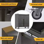 AOBABO Armoire de rangement à dossiers en acier verrouillable avec étagères réglables et roulettes pour l'organisation à la maison, à l'école, au bureau et dans le garage, Noir