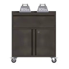 AOBABO Armoire de rangement à dossiers en acier verrouillable avec étagères réglables et roulettes pour l'organisation à la maison, à l'école, au bureau et dans le garage, Noir