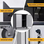 AOBABO Armoire de rangement à dossiers en acier verrouillable avec étagères réglables et roulettes pour l'organisation à la maison, à l'école, au bureau et dans le garage, Noir