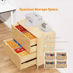 Karl Home2 Meuble de classement en bois cannelé à 2 tiroirs, design à tiroirs larges