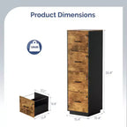 Meuble de classement en bois Karl Home 15 pouces avec 4 tiroirs en relief