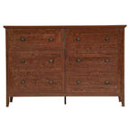 Commode à six tiroirs Karl Home de 47 pouces avec double poignée, design de cadre et finition en mélamine