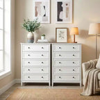 Commode 5 tiroirs Karl Home à double poignée et à construction de cadre de 31,5 pouces