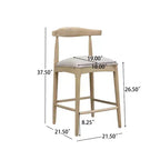 Christopher Knight Home Robert Ensemble de 3 chaises de salle à manger style ferme en bois d'hévéa rembourrées, hauteur comptoir, avec table cannelée