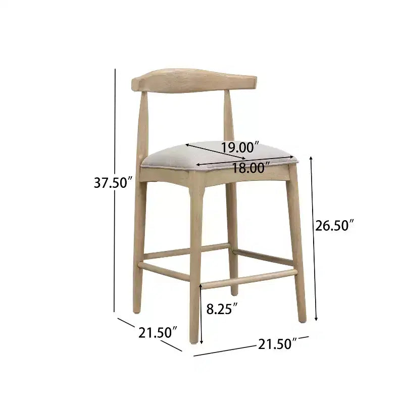 Christopher Knight Home Robert Ensemble de 3 chaises de salle à manger style ferme en bois d'hévéa rembourrées, hauteur comptoir, avec table cannelée