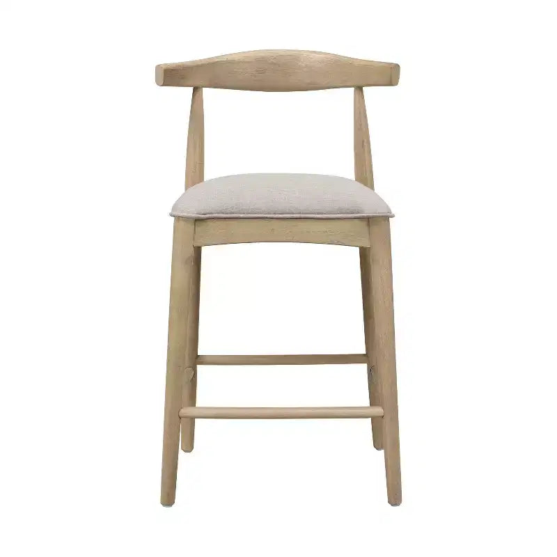 Christopher Knight Home Robert Ensemble de 3 chaises de salle à manger style ferme en bois d'hévéa rembourrées, hauteur comptoir, avec table cannelée