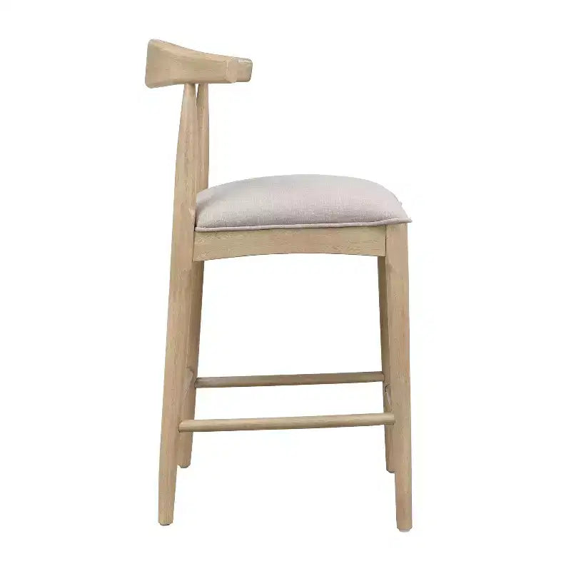 Christopher Knight Home Robert Ensemble de 3 chaises de salle à manger style ferme en bois d'hévéa rembourrées, hauteur comptoir, avec table cannelée