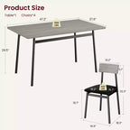 Ensemble table à manger avec 4 chaises rembourrées, bords lisses, ensemble de 4 chaises de table de cuisine en bois pour salle à manger, cuisine, appartement