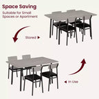 Ensemble table à manger avec 4 chaises rembourrées, bords lisses, ensemble de 4 chaises de table de cuisine en bois pour salle à manger, cuisine, appartement