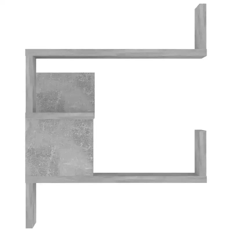 vidaXL Étagère d'angle murale bois d'ingénierie gris béton 40x40x50 cm