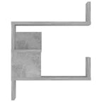 vidaXL Étagère d'angle murale bois d'ingénierie gris béton 40x40x50 cm