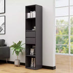 vidaXL Bibliothèque Gris Haute Brillance 36x30x171 cm Bois d'ingénierie