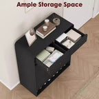 Meuble à chaussures moderne, Organisateur de chaussures en bois pour entrée avec 2 tiroirs et étagères réglables, Étagère à chaussures autoportante pour salon et chambre
