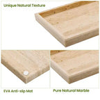 Élégant plateau de rangement à bijoux en marbre naturel, cadeau fête des mères, plateau en marbre véritable pour coiffeuse, salle de bain, décoration intérieure