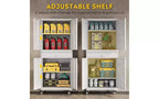DEXYLLO Armoire de rangement de garage en métal avec portes verrouillables et étagères flexibles, armoire à outils roulante avec tiroir pour garage, entrepôt, maison, blanc