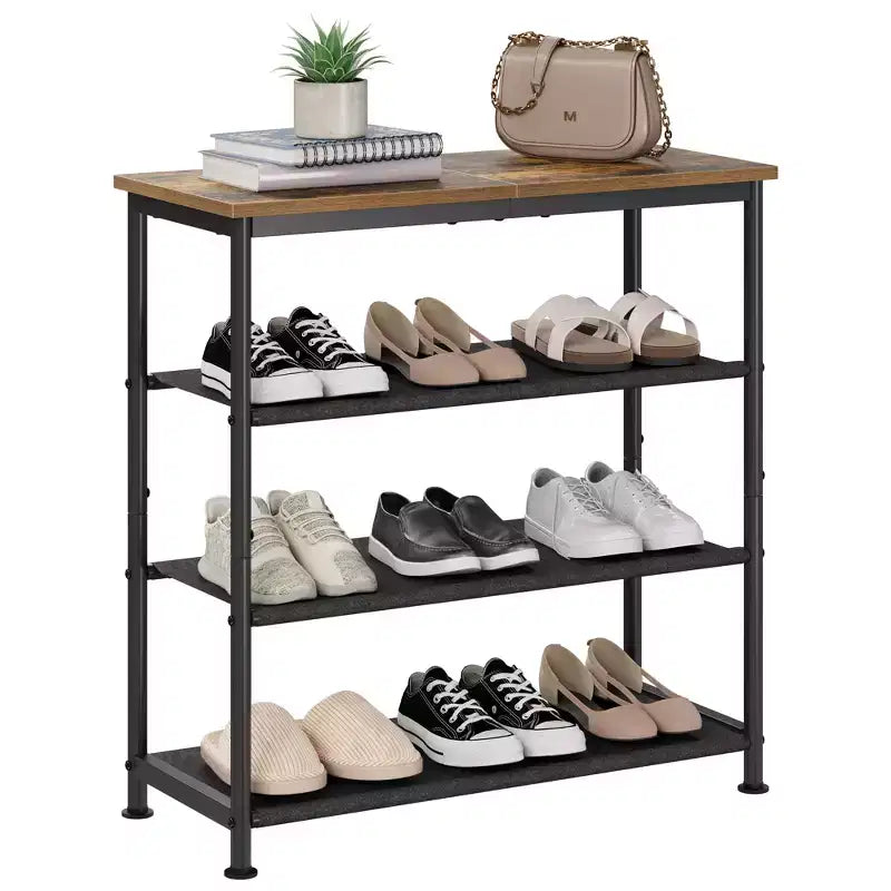 Meuble à Chaussures Réglable Fin avec Étagères en Tissu Non Tissé, Rangement de Chaussures Robuste pour Entrée, Placard et Chambre à Coucher