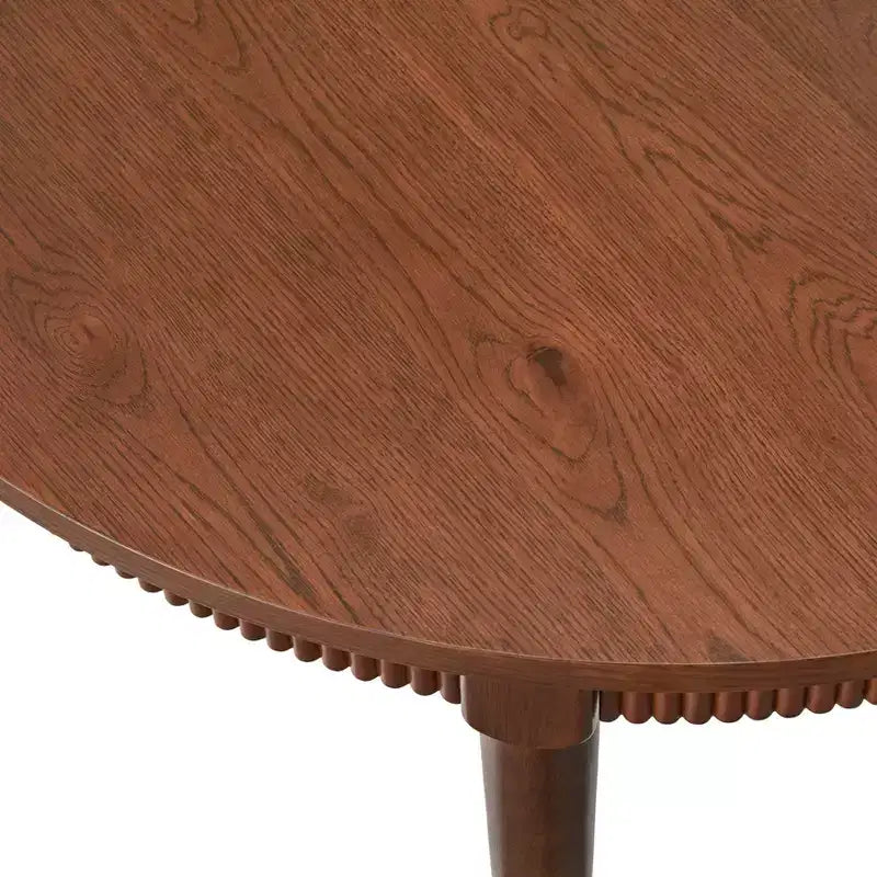 Table de salle à manger Lifestorey Astroria 46 avec tablier cannelé et plateau rond