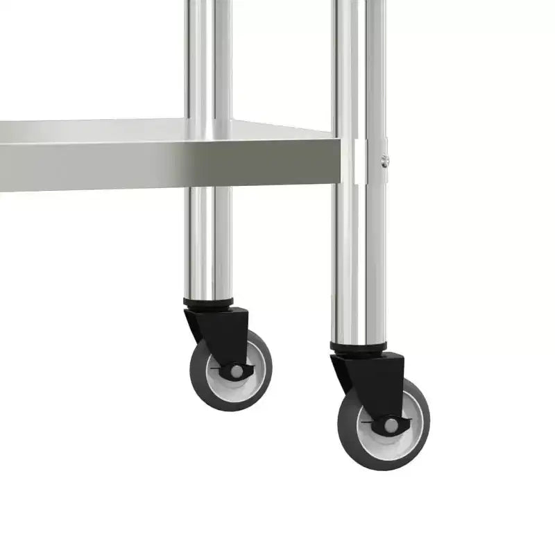 vidaXL Table de travail de cuisine à roulettes 32,5x11,8x33,5 Acier inoxydable