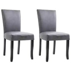 vidaXL Dining Chair Set of 2 Gray Faux suede leather, Wood Standard