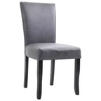 vidaXL Lot de 2 Chaises de salle à manger Daim synthétique Gris, Bois Standard