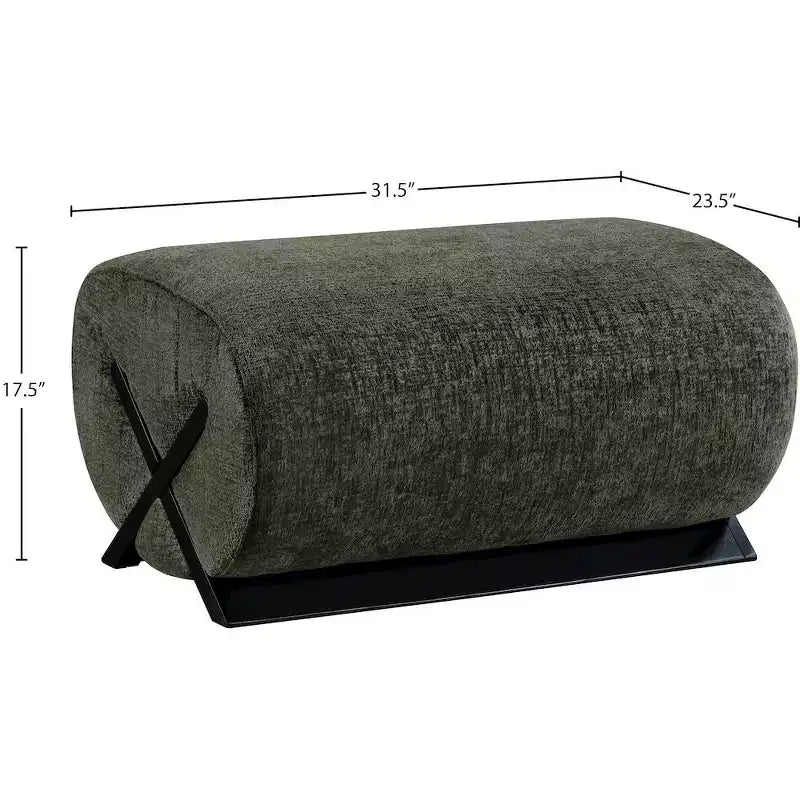 Pouf rembourré en tissu Akira Meridian Furniture