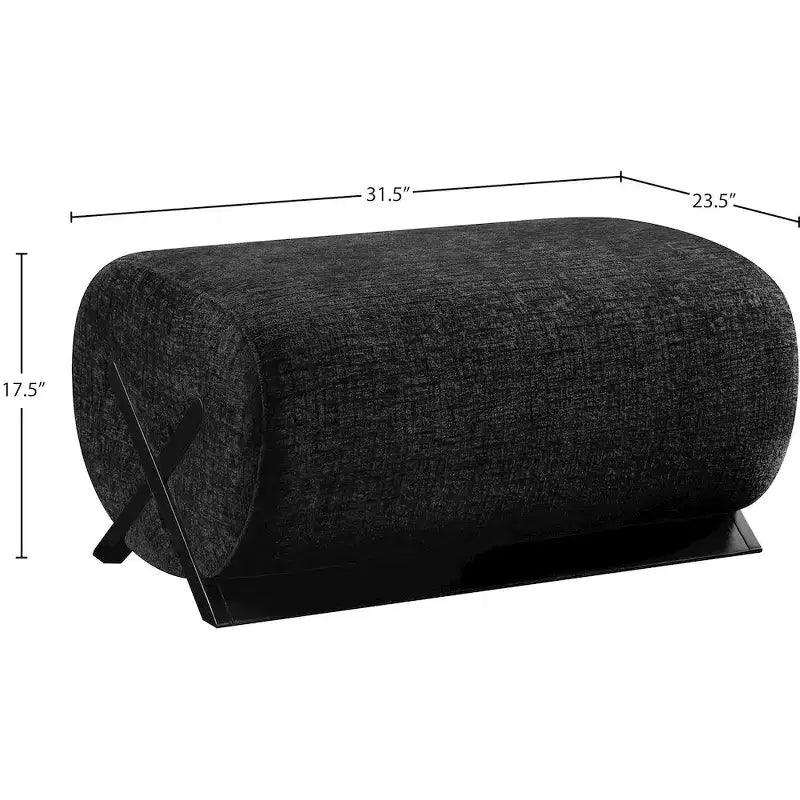Pouf rembourré en tissu Akira Meridian Furniture