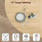 Table à manger ronde moderne de 120 cm pour 4 avec étagère de rangement à 2 niveaux et porte coulissante en bois, table de cuisine et de salle à manger peu encombrante pour appartement
