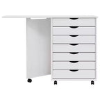 vidaXL Meuble à roulettes Blanc Bois de pin massif, bois d'ingénierie, plastique