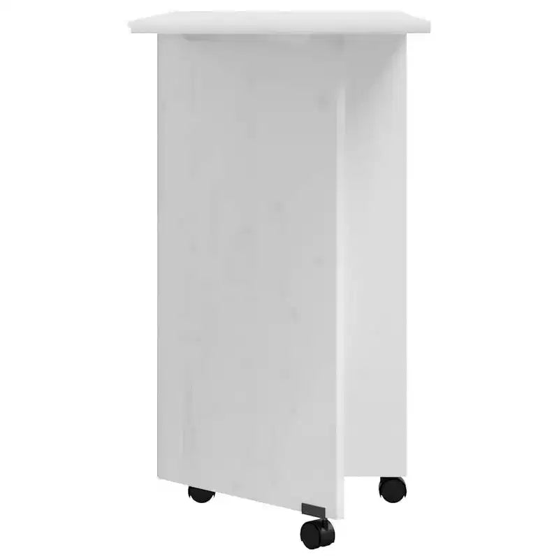 vidaXL Meuble à roulettes Blanc Bois de pin massif, bois d'ingénierie, plastique