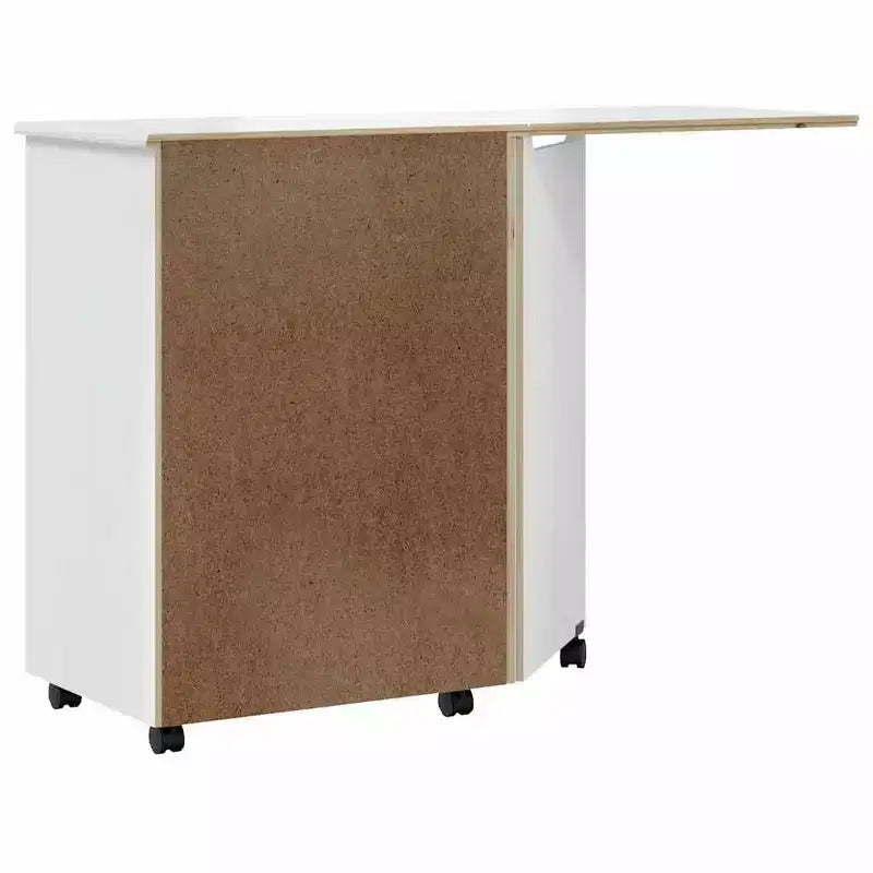 vidaXL Meuble à roulettes Blanc Bois de pin massif, bois d'ingénierie, plastique