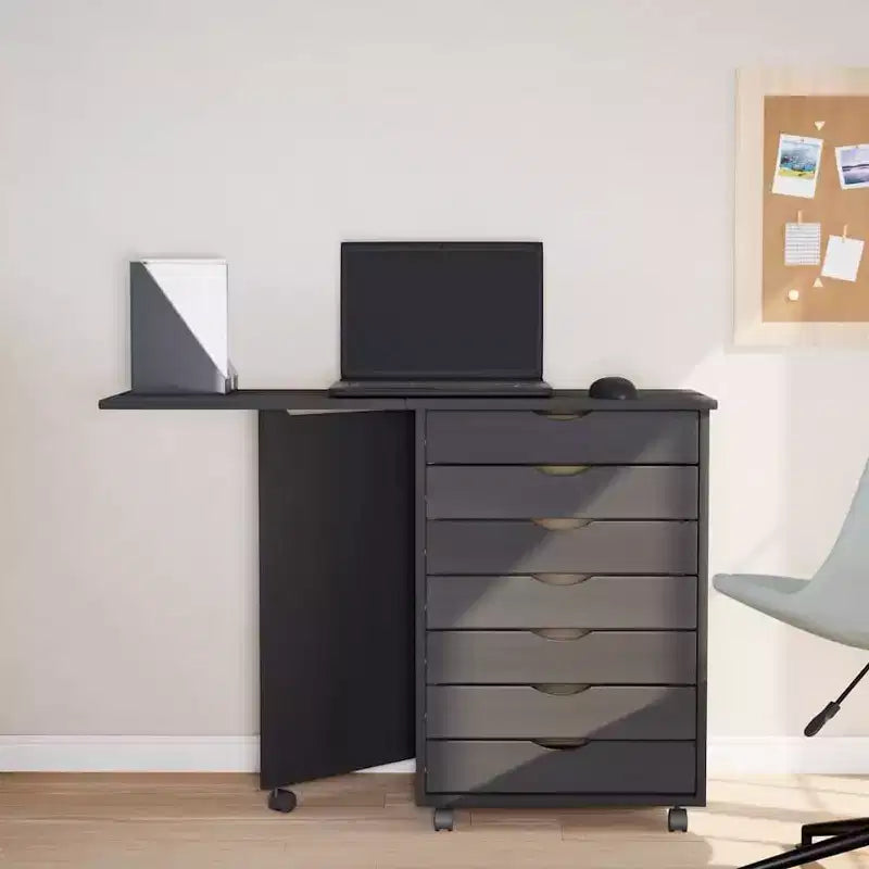 vidaXL Meuble à roulettes Blanc Bois de pin massif, bois d'ingénierie, plastique