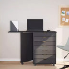 vidaXL Meuble à roulettes Blanc Bois de pin massif, bois d'ingénierie, plastique