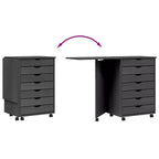 vidaXL Meuble à roulettes Blanc Bois de pin massif, bois d'ingénierie, plastique