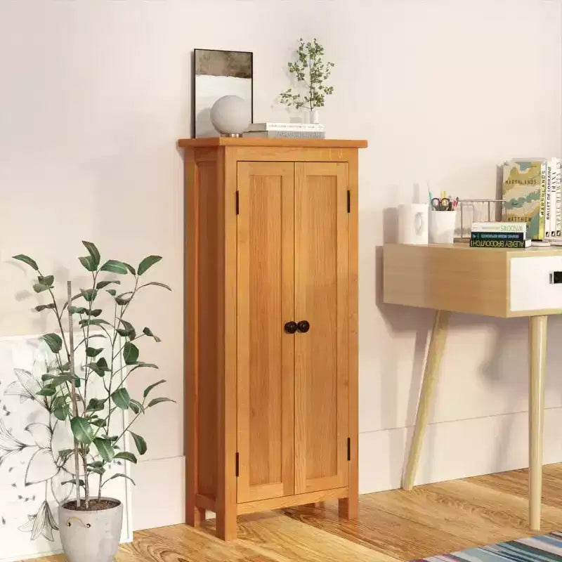 vidaXL Meuble de rangement Chêne clair Bois de chêne massif, MDF plaqué Moyen