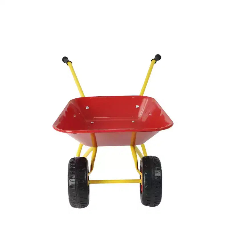 AEELLEEA Brouette en métal pour enfants, Chariot de jardin de 33 lb pour enfants, Chariot utilitaire de jardin avec plateau en acier robuste pour feuilles, terre, sable, outil de jardinage extérieur