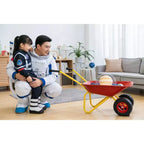 AEELLEEA Brouette en métal pour enfants, Chariot de jardin de 33 lb pour enfants, Chariot utilitaire de jardin avec plateau en acier robuste pour feuilles, terre, sable, outil de jardinage extérieur