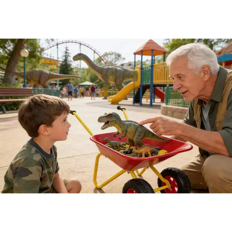 AEELLEEA Brouette en métal pour enfants, Chariot de jardin de 33 lb pour enfants, Chariot utilitaire de jardin avec plateau en acier robuste pour feuilles, terre, sable, outil de jardinage extérieur