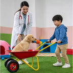 AEELLEEA Brouette en métal pour enfants, Chariot de jardin de 33 lb pour enfants, Chariot utilitaire de jardin avec plateau en acier robuste pour feuilles, terre, sable, outil de jardinage extérieur