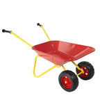 AEELLEEA Brouette en métal pour enfants, Chariot de jardin de 33 lb pour enfants, Chariot utilitaire de jardin avec plateau en acier robuste pour feuilles, terre, sable, outil de jardinage extérieur