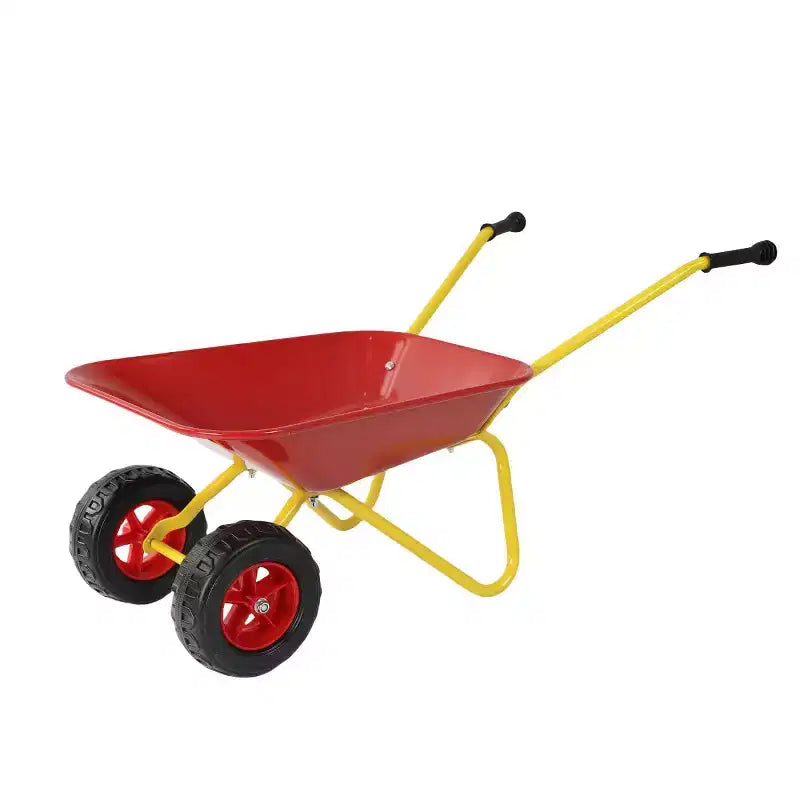 AEELLEEA Brouette en métal pour enfants, Chariot de jardin de 33 lb pour enfants, Chariot utilitaire de jardin avec plateau en acier robuste pour feuilles, terre, sable, outil de jardinage extérieur