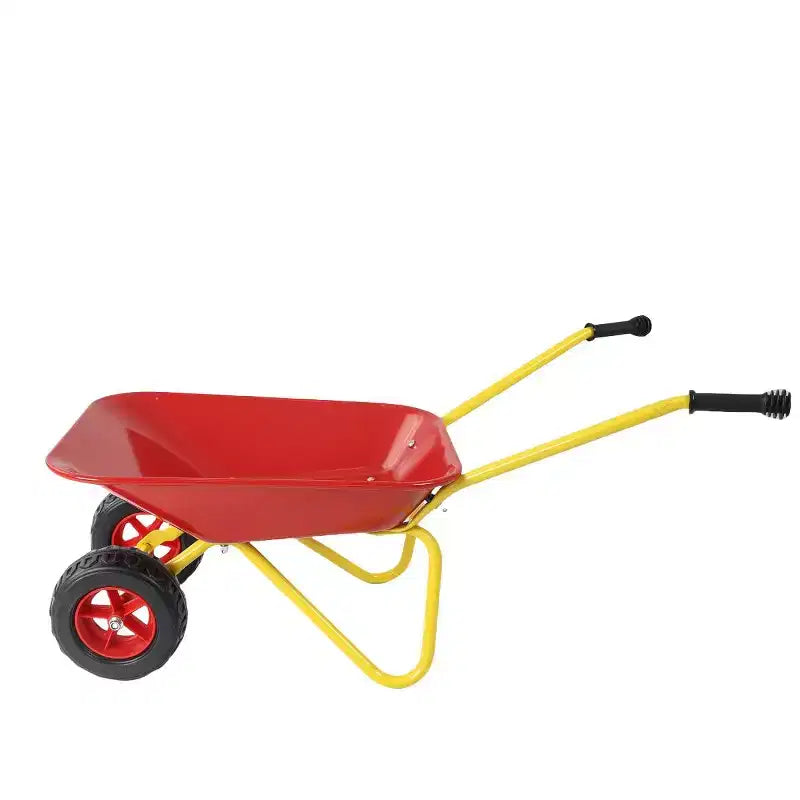 AEELLEEA Brouette en métal pour enfants, Chariot de jardin de 33 lb pour enfants, Chariot utilitaire de jardin avec plateau en acier robuste pour feuilles, terre, sable, outil de jardinage extérieur