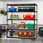Étagère de Rangement de Garage Robuste à 5 Niveaux, Unité d'Étagères Métalliques Réglables, Capacité de 1134 kg, 122 x 46 x 183 cm, Cadre en Acier Sans Boulons, Panneaux MDF