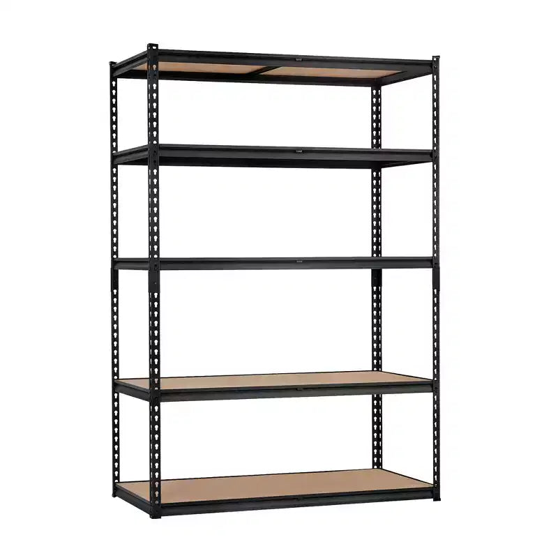 Étagère de Rangement de Garage Robuste à 5 Niveaux, Unité d'Étagères Métalliques Réglables, Capacité de 1134 kg, 122 x 46 x 183 cm, Cadre en Acier Sans Boulons, Panneaux MDF
