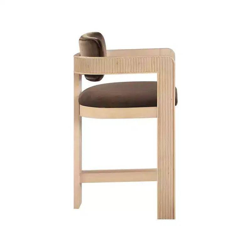 Meridian Furniture Tabouret de bar en velours Sacha