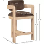 Meridian Furniture Tabouret de bar en velours Sacha