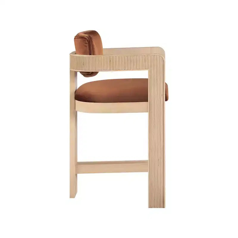 Meridian Furniture Tabouret de bar en velours Sacha