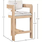 Meridian Furniture Tabouret de bar en velours Sacha