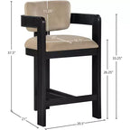 Meridian Furniture Tabouret de bar en velours Sacha